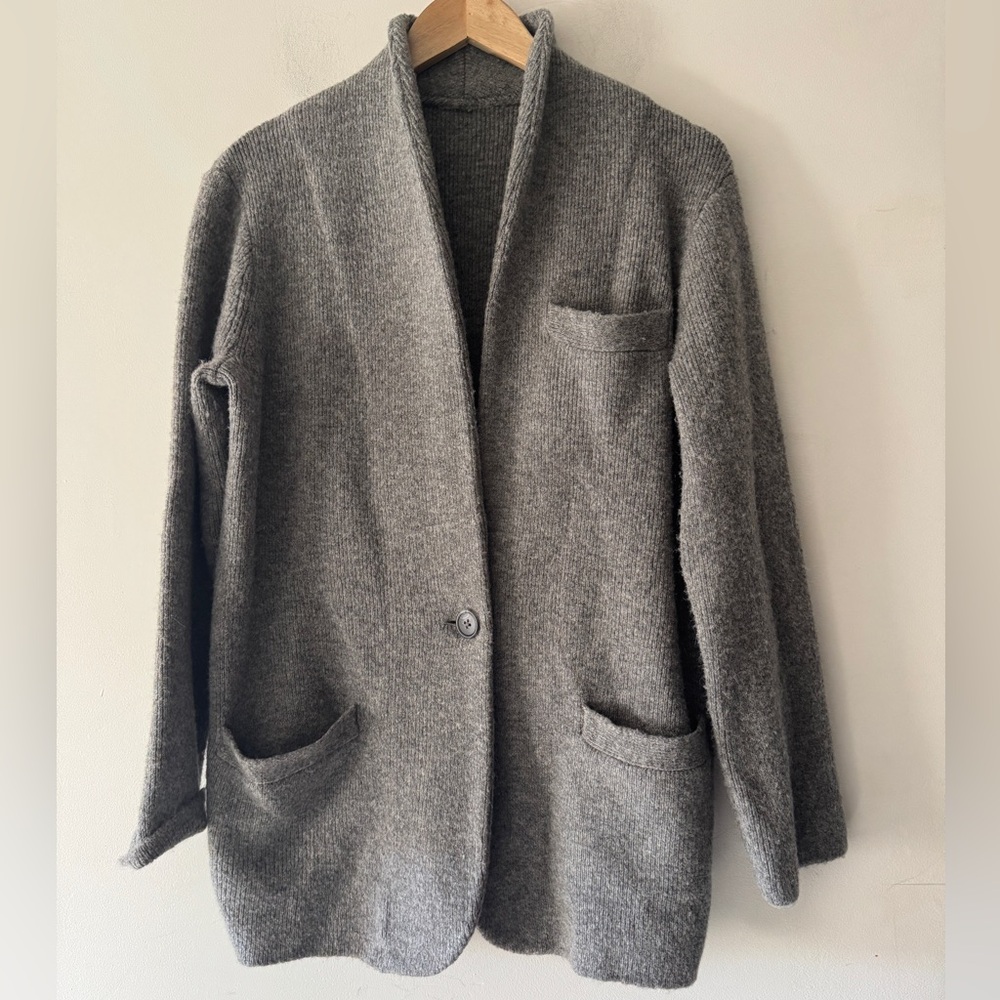 J.Crew Cocoon Sweater Blazer BA551 in Graphite Gray, Merino Wool Alpaca Blend - Picture 3 of 12